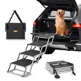 VEVOR Dog Stair for Cars 4-step Folding Dog Steps Aluminum Loads up to 150 lbs