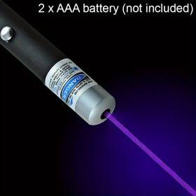 1pc Laser Pointer Laser Pen Laser Flashlight Portable Handheld Flashlight For Cats Dogs Pet Interactive Toys Laser Presentation (Two AAA Battery Not I (Color: Purple)