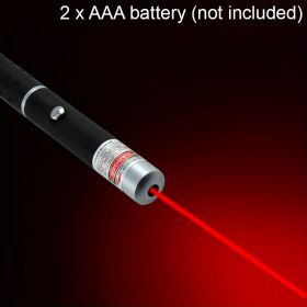 1pc Laser Pointer Laser Pen Laser Flashlight Portable Handheld Flashlight For Cats Dogs Pet Interactive Toys Laser Presentation (Two AAA Battery Not I (Color: Red)