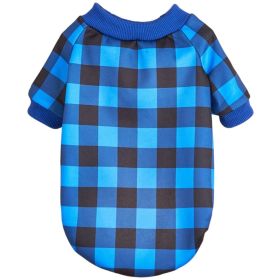 Warm Fleece Dog Clothing Classic Plaid Patchwork Dog and Cat Hoodies (Type: BluecheckM)