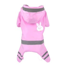 Four-Foot Waterproof All-In-One Raincoat for Pet Dogs (Color: PinkS)