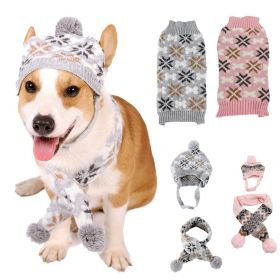 Autumn-Winter Vintage Jacquard Dress for Pet Dogs (Type: Pink sweaterL)