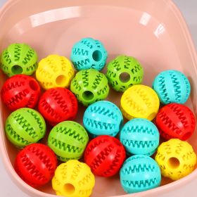 Pet molar toy watermelon ball silicone toy dog molar ball bite-resistant, teeth-cleaning and food-leakage ball chewing dog bite toy (Color: Red 8-character ball)