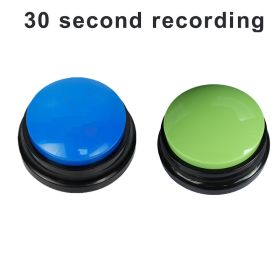 2Pcs Recordable Talking Button Pet Child Interactive Toy Voice Recording Sound Buttons Answer Buttons Pet Training Tool Dog Toys (Color: blue - green)