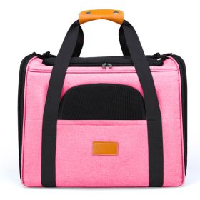 Portable Cat Carrier, Soft Sided Cat Carrier for Medium Pet Airline Approved (Color: Pink)