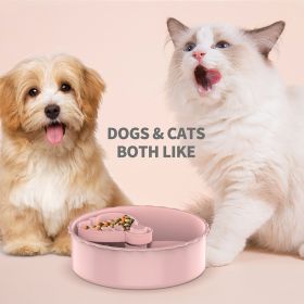 Slow Feeder Dog Bowl, Dog Bowls to Slow Down Eating, Dog Food Bowl for Small Medium Dogs, Dog Maze Slow Eating Bowl (Color: Pink)