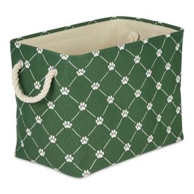 Multipurpose Pet Storage Bin Rectangle Small with Printing (Color: Green)