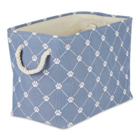 Multipurpose Pet Storage Bin Rectangle Small with Printing (Color: Stonewash Blue)