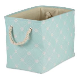 Multipurpose Pet Storage Bin Rectangle Medium with Printing (Color: Light Aqua)