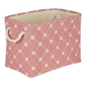 Multipurpose Pet Storage Bin Rectangle Small with Printing (Color: Rose)