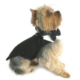 Black Dog Harness Tuxedo w/Tails, Bow Tie, and Cotton Collar (Option: XX-Large)