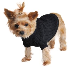 Combed Cotton Cable Knit Dog Sweater (Option: Jet BlackX-Large)