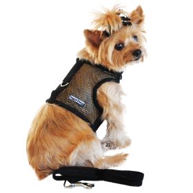 Cool Mesh Dog Harness with Leash (Option: Solid BlackX-Small)