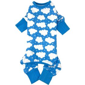 CuddlePup Dog Pajamas (Color: Fluffy Clouds Blue, size: X-SMALL)