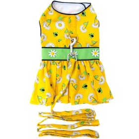 Ladybugs and Daisies Dog Dress with Matching Leash (Option: X-Small)