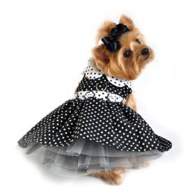 Polka Dot Dog Dress (Option: Black and WhiteX-Large)