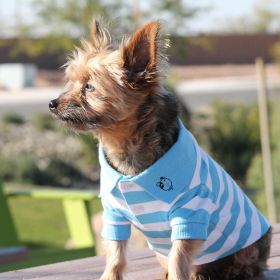 Striped Dog Polo (Option: Blue Niagara and WhiteX-Small)