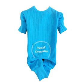 Sweet Dreams Thermal Dog Pajamas (Option: BlueLarge)