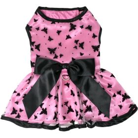 All Aflutter Pink & Black Dog Dress (Option: X-Large)